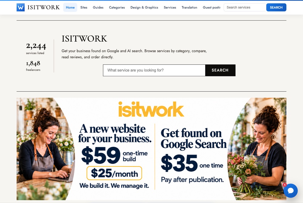 ISITWORK — US business directory and managed websites